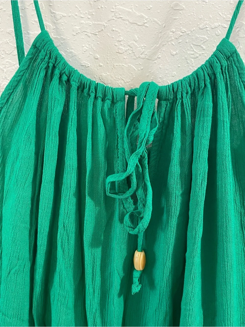 Kona Sol Emerald Green Maxi Dress with Spaghetti Straps - Picture 3 of 6